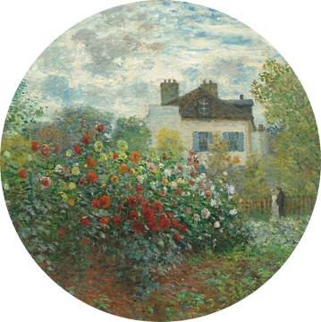 De tuin van de kunstenaar in Argenteuil - Een hoek van de tuin met dahlia's, Claude Monet