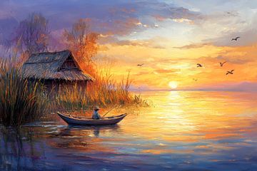 Avond aan het water van Poster Art Shop