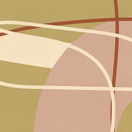 Modern abstract shapes and lines in pink, white, terra, gold IV by Dina Dankers