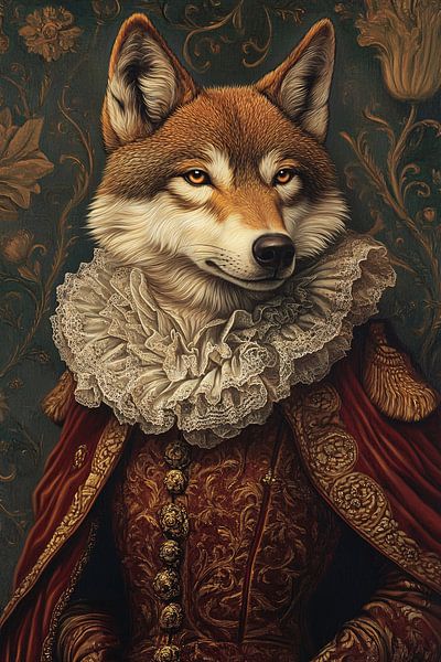 Elegante Wölfin im historischen Kostüm von Imperial Art House