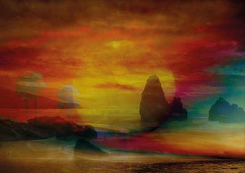 Zonsondergang aan zee