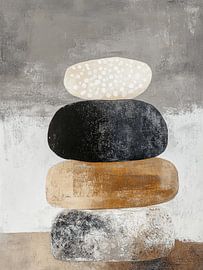 Gestapelte Steine im Japandi-Stil von Japandi Art Studio