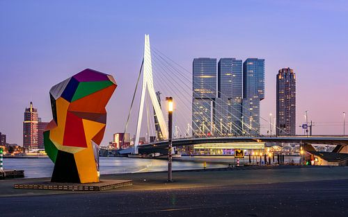 Skyline van Rotterdam , Erasmusbrug.