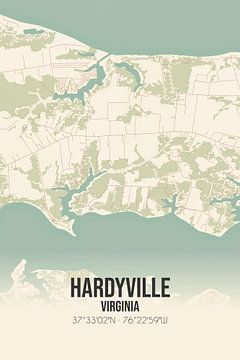 Alte Karte von Hardyville (Virginia), USA. von Rezona