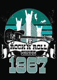 Rock N Roll Since 1967 Father's Day Gift for Dads by Millennial Prints