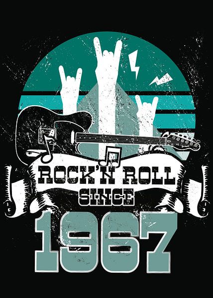 Rock N Roll Since 1967 Father's Day Gift for Dads by Millennial Prints