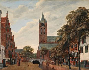 Gezicht op de Oude Delftse Gracht, Delft, Jan van der Heyden