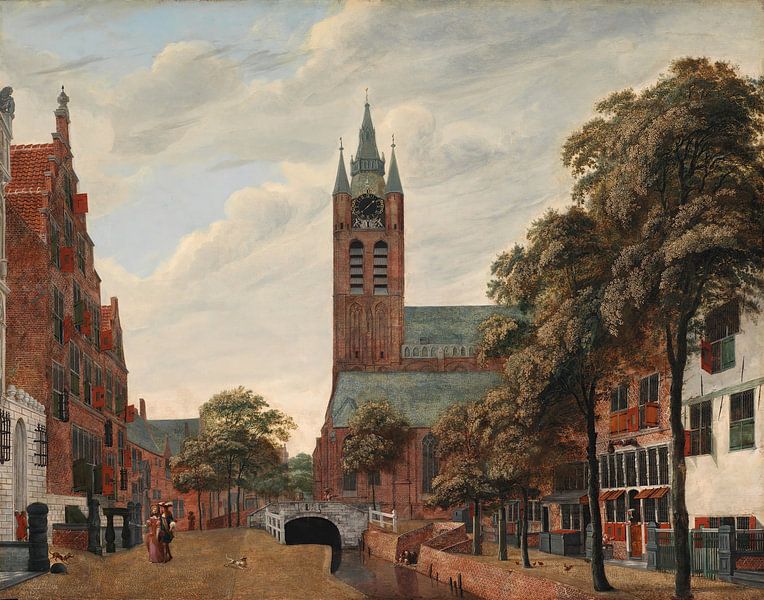 Vue du canal Oude Delft, Delft, Jan van der Heyden par Des maîtres magistraux