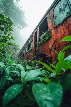 Verlaten trein in de jungle - Mystiek van Poster Art Shop