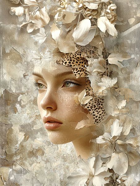 Flowers and wildness - Mystical Portrait by Your unique art