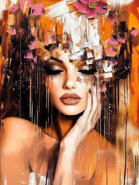 Mystic Woman with Flowers by Your unique art