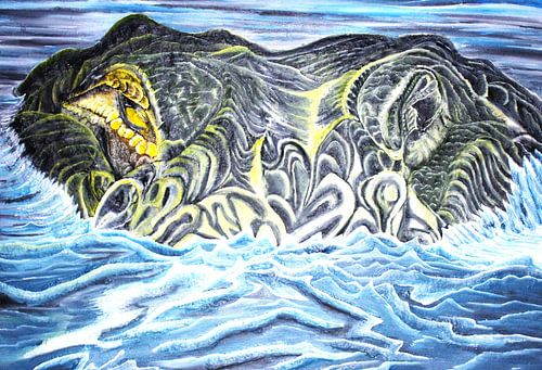 Alligator nageur sur Floris Betrouw