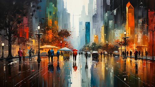 Abstract schilderen in de winkelstad