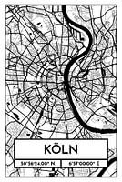 Keulen - Stadsplattegrondontwerp Stadsplattegrond (Retro)