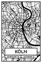 Köln – City Map Design Stadtplan Karte (Retro) von ViaMapia Miniaturansicht