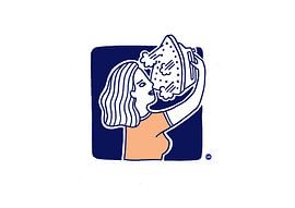 Fille avec un fer à repasser sur Lola Vogels