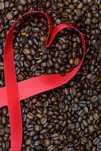 Coffee beans with heart by Ulrike Leone