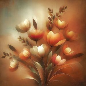 Stilisierter Tulpenstrauß im Sonnenlicht