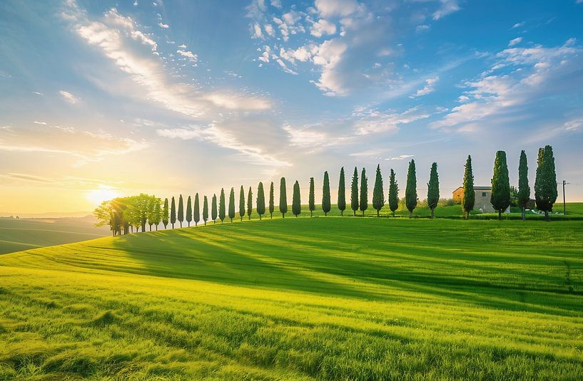 Ochtendlicht over de heuvels van fernlichtsicht