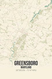Carte ancienne de Greensboro (Maryland), USA. sur Affiches de lieux