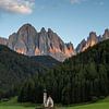 Sunset at the little church in val di funes by Saranda Hofstra