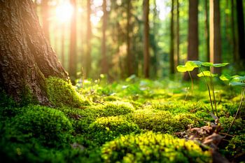 Morning sun in the forest