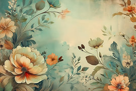 Vintage bloemen kunstwerk  van Patricia Hofmeester