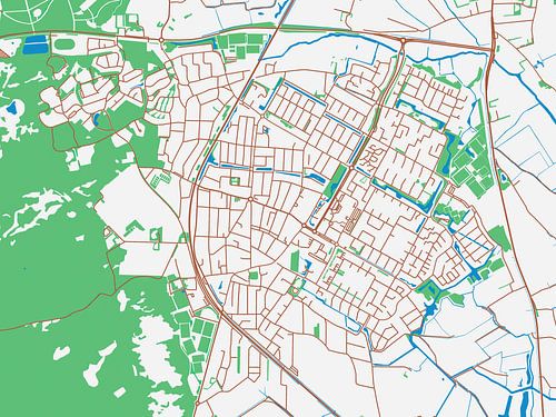 Kaart van Castricum in de stijl Urban Ivory