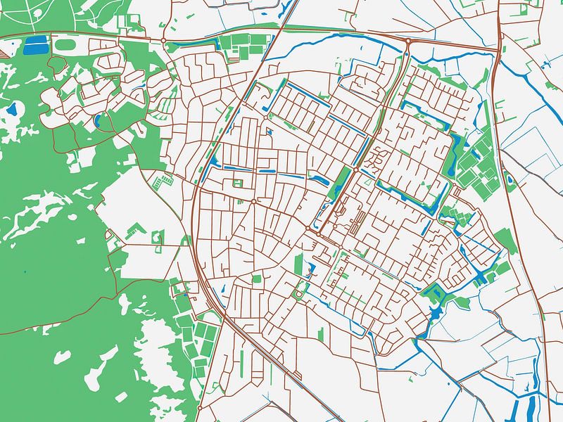 Kaart van Castricum in de stijl Urban Ivory van De Kaartenwinkel