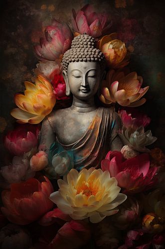 Boeddha in bloemenpracht (1)