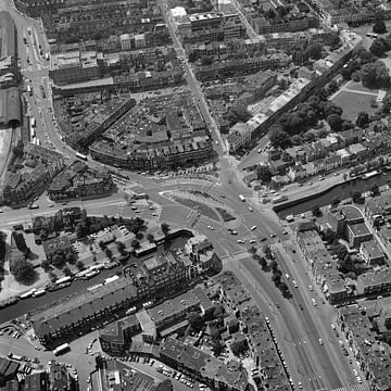 Black-and-white aerial view of Rijswijk square in The Hague by Frans Rombout