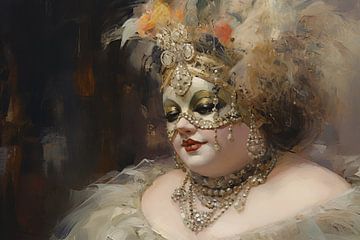 Mascarade | Portrait classique sur Blikvanger Schilderijen