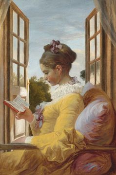 A Young Girl Reading van Marja van den Hurk