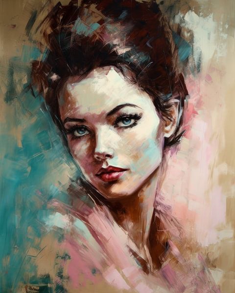 Modern portrait in pastel colours by Studio Allee