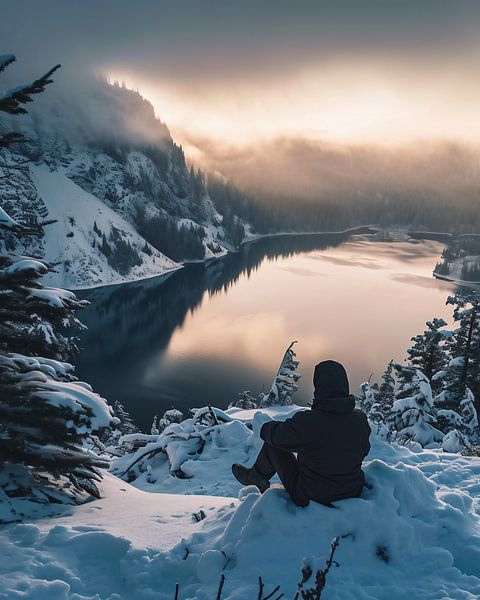 Uitzicht over het winterlandschap van fernlichtsicht