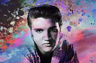Elvis Presley Abstraktes Pop-Art-Portrait in verschiedenen Farben von Art By Dominic Miniaturansicht