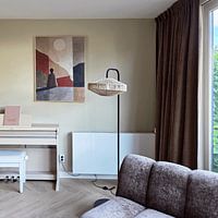 Klantfoto: Dagdromer, modern en abstract in aardetinten (gezien bij vtwonen) van Studio Allee, als ArtFrame