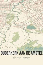 Alte Landkarte von Ouderkerk aan de Amstel (Nordholland) von Ortsdrucke