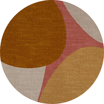 Moderne abstracte geometrische organische retrovormen in aardetinten: roze, terra, wit, geel van Dina Dankers