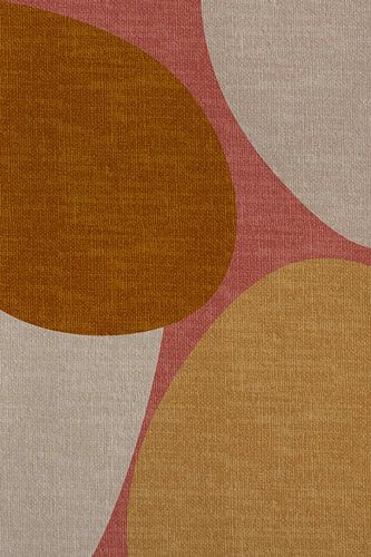 Moderne abstracte geometrische organische retrovormen in aardetinten: roze, terra, wit, geel