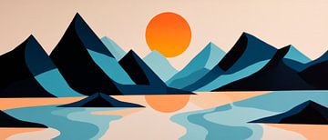 Mountain landscape in the play of colours at dusk by Poster Art Shop