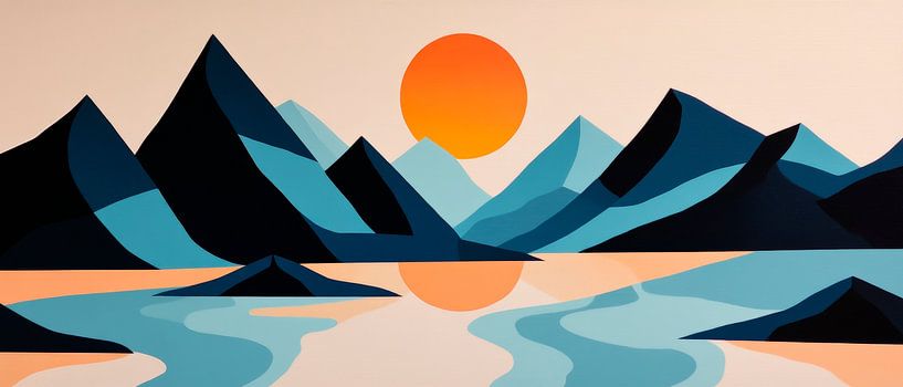Mountain landscape in the play of colours at dusk by Poster Art Shop
