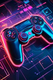 Gaming im Neonlicht von Poster Art Shop