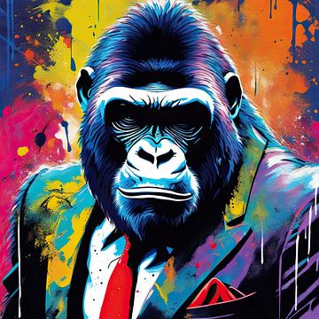 Pop Art Gorilla 04.61 van Blikvanger Schilderijen