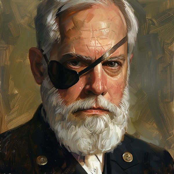 Portrait Seemann Sehmann Augenklappe Bart Meer Abenteuer Respekt von gm_designs