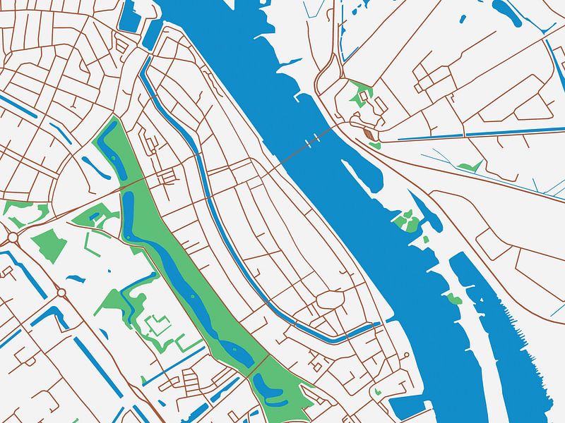 Map of Kampen Centrum in the style Urban Ivory by De Kaartenwinkel