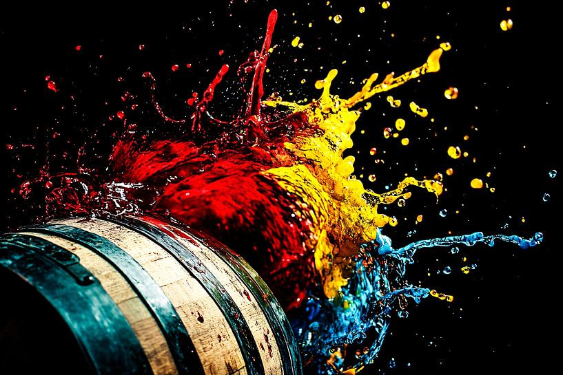 Explosion de liquide coloré sur fond noir par Imperial Art House