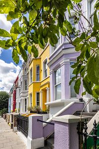 Façades de maisons colorées à Notting Hill
