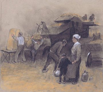 Graanoogst, Herman Heijenbrock, 1900-25 van Atelier Liesjes