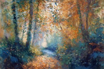 Bosbeek in Herfstnevel no.1 van Studio BB